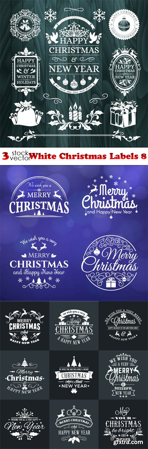 Vectors - White Christmas Labels 8