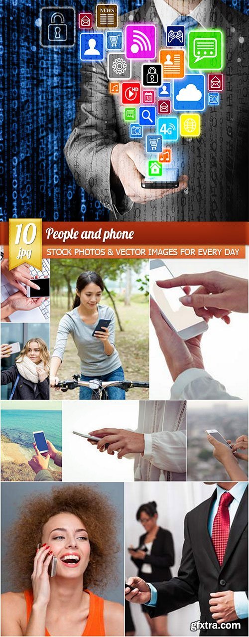 People and phone, 10 x UHQ JPEG