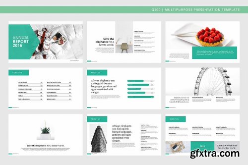 CreativeMarket G100 Magazine Powerpoint Template 1071828