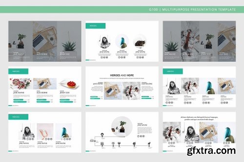 CreativeMarket G100 Magazine Powerpoint Template 1071828