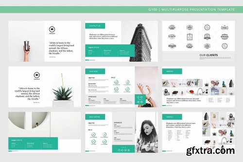 CreativeMarket G100 Magazine Powerpoint Template 1071828