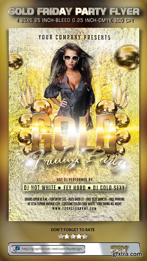 Graphicriver Gold Friday Party Flyer 9819352