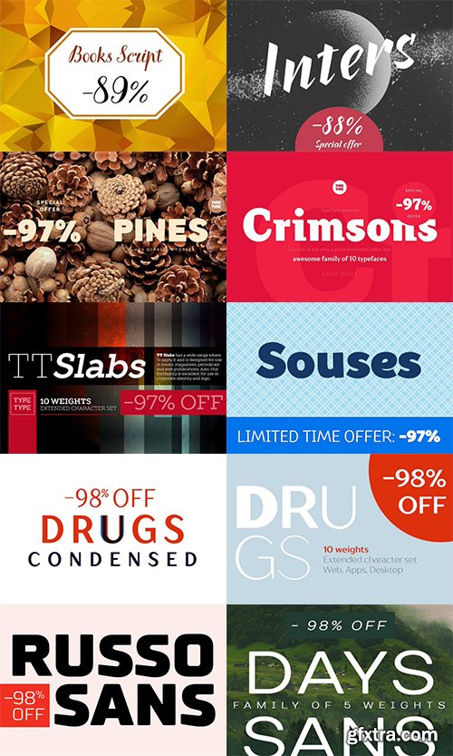 CreativeMarket TypeType’s Bestsellers Font Bundle! 112042