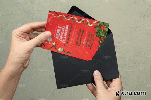 CreativeMarket Elegant Christmas Invitation 1121830