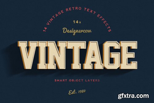 14 Vintage Retro Text Effects