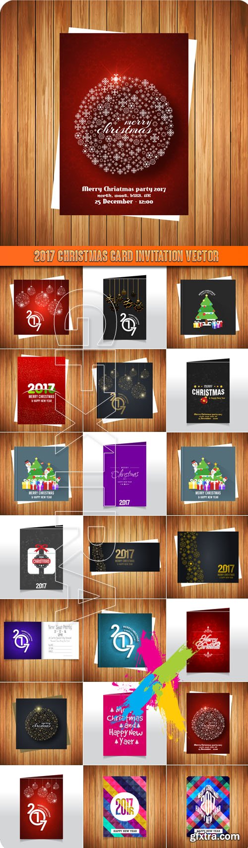 2017 Christmas card invitation vector