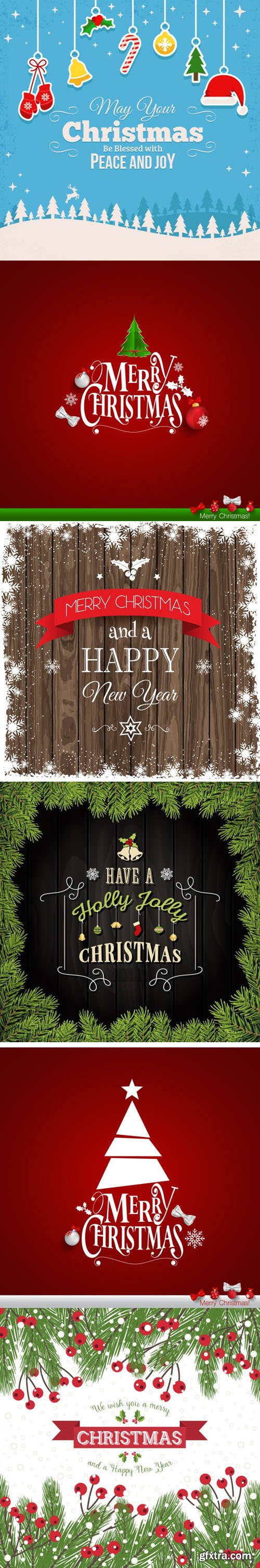 Blessed & Snowy Christmas Backgrounds Design in Vector [AI/EPS]