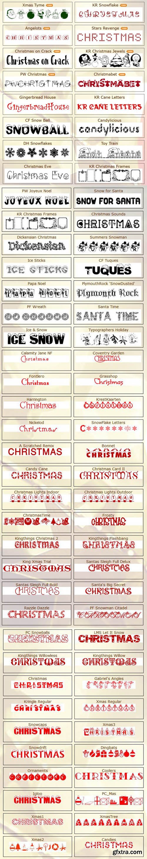 Awesome Christmas Fonts Collection - 74 Fonts