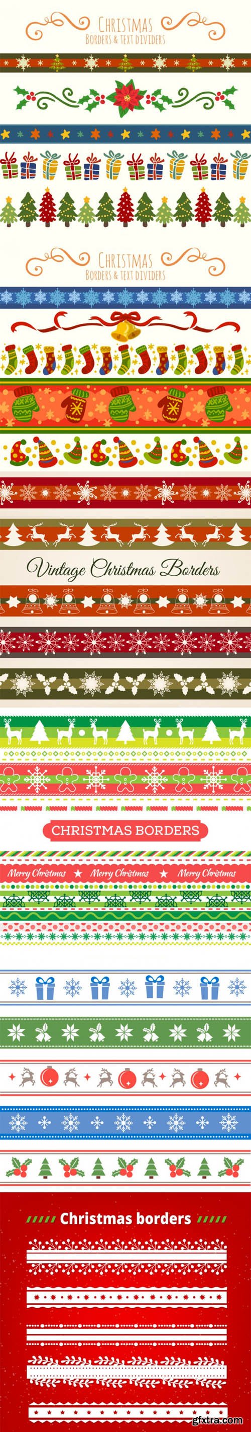 Festive Christmas Borders & Dividers in Vector [AI/EPS]