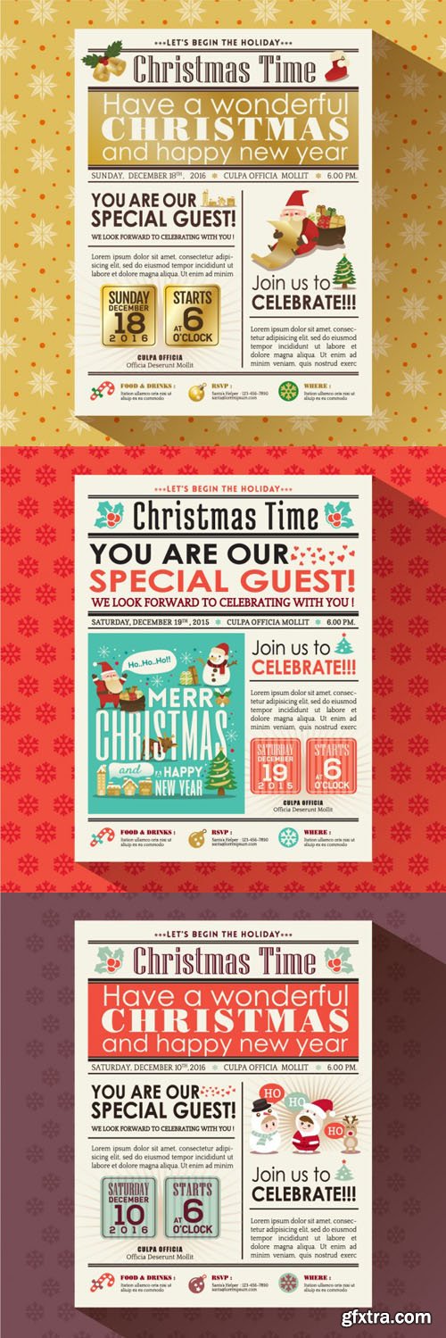 Christmas Newspaper in Vintage Style Vector [EPS]