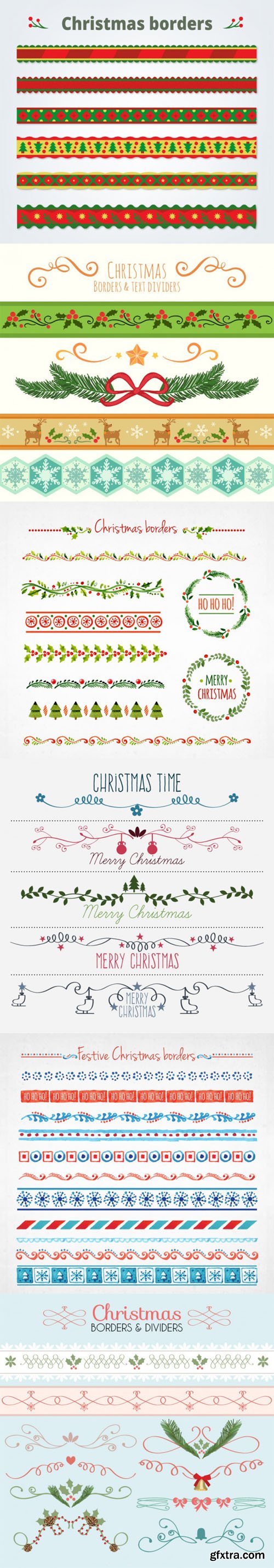 Festive Christmas Borders & Dividers in Vector [AI/EPS]