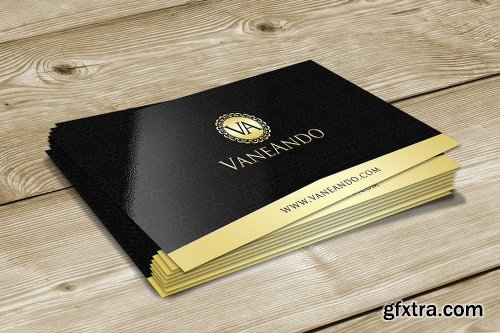 CreativeMarket Gold and Black Business Card 1121796