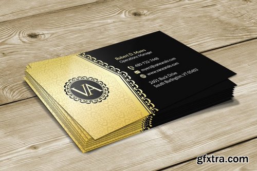 CreativeMarket Gold and Black Business Card 1121796