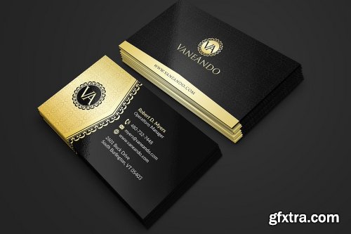 CreativeMarket Gold and Black Business Card 1121796