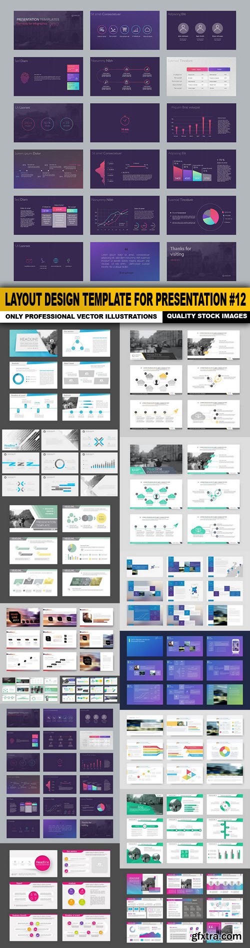 Layout Design Template For Presentation #12 - 15 Vector