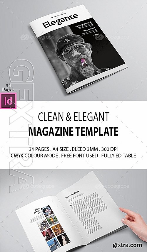 Clean Elegant Magazine Template 10657