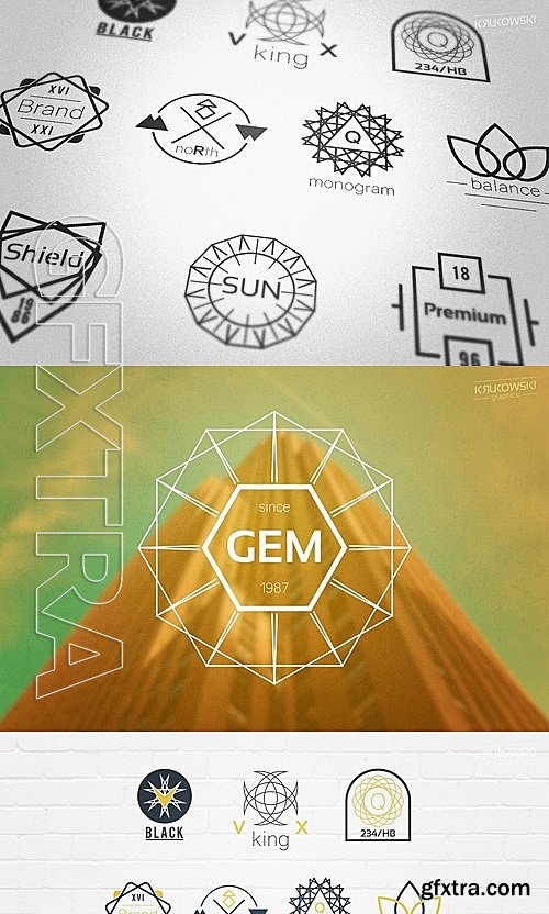 CM - Symmetrical Geometric Badges Logos 1122993