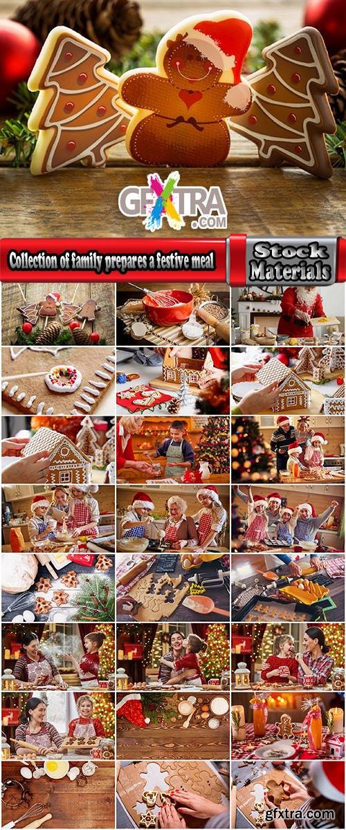 Collection of family prepares a festive meal treat New Year Christmas sweetness 25 HQ Jpeg