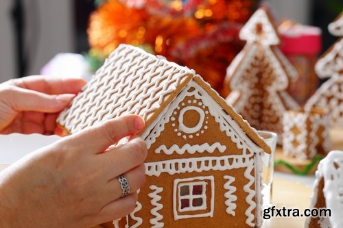 Collection of family prepares a festive meal treat New Year Christmas sweetness 25 HQ Jpeg