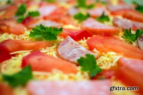 Collection of pizza ingredients of products for the preparation of a vegetable pie 25 HQ Jpeg