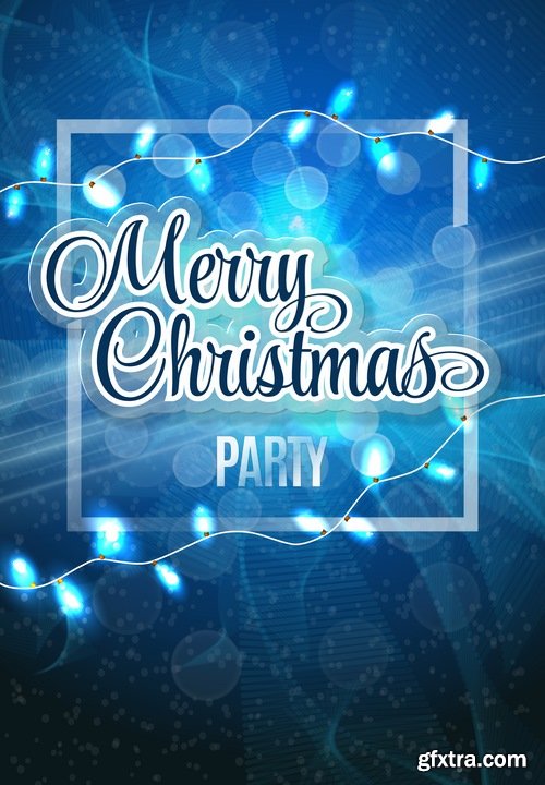 Collection of flyer Christmas party invitation card 25 EPS