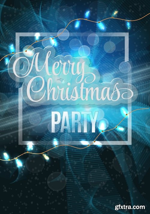 Collection of flyer Christmas party invitation card 25 EPS