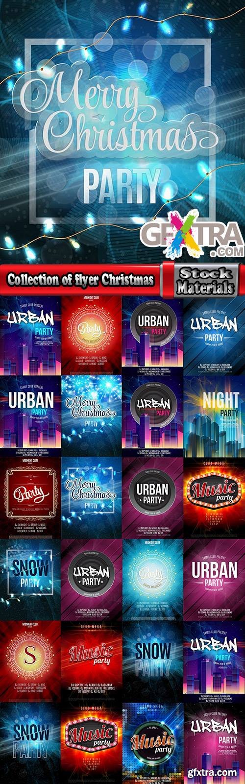 Collection of flyer Christmas party invitation card 25 EPS