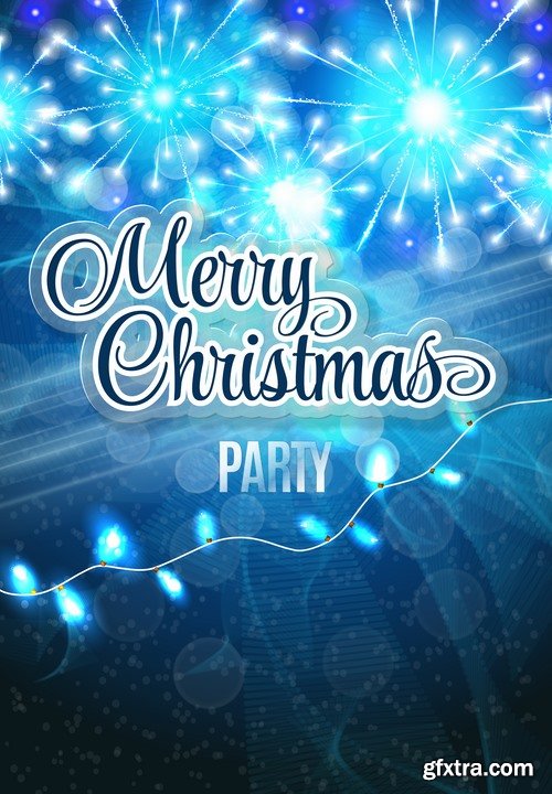 Collection of flyer Christmas party invitation card 25 EPS