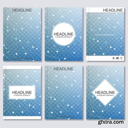 Collection book cover journal notebook flyer card business card banner vector image 38-25 EPS