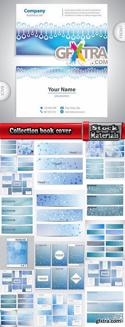 Collection book cover journal notebook flyer card business card banner vector image 38-25 EPS