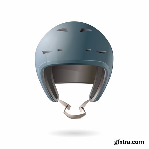 Collection of motorcycle helmet head protection equipment vector image 25 EPS