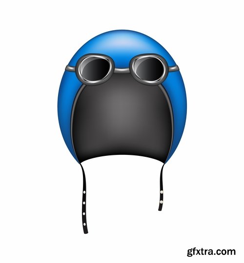 Collection of motorcycle helmet head protection equipment vector image 25 EPS