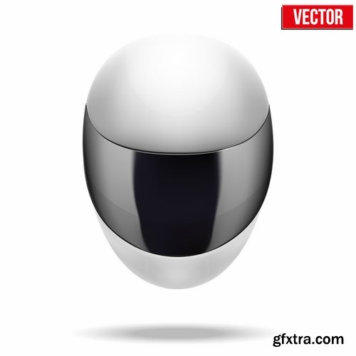 Collection of motorcycle helmet head protection equipment vector image 25 EPS