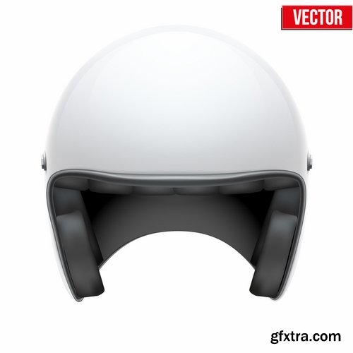 Collection of motorcycle helmet head protection equipment vector image 25 EPS