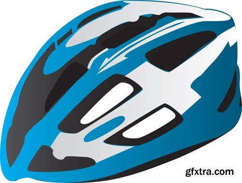 Collection of motorcycle helmet head protection equipment vector image 25 EPS