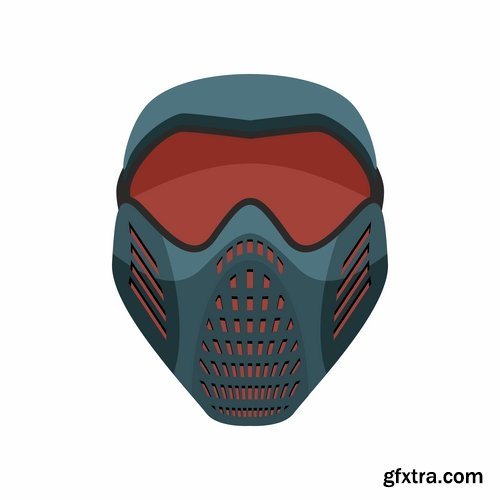 Collection of motorcycle helmet head protection equipment vector image 25 EPS