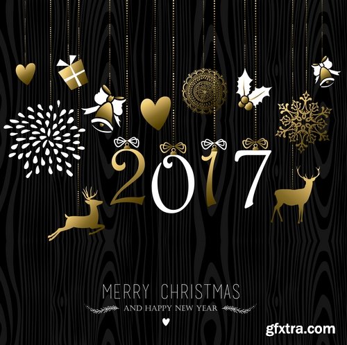 Collection New Year banner Christmas flyer background is winter gift card 3-25 EPS