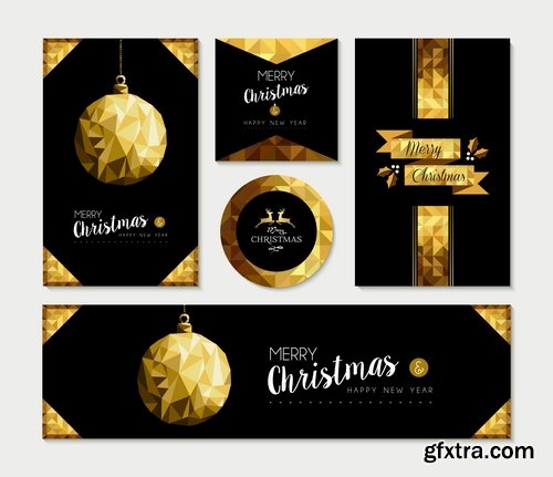 Collection New Year banner Christmas flyer background is winter gift card 3-25 EPS