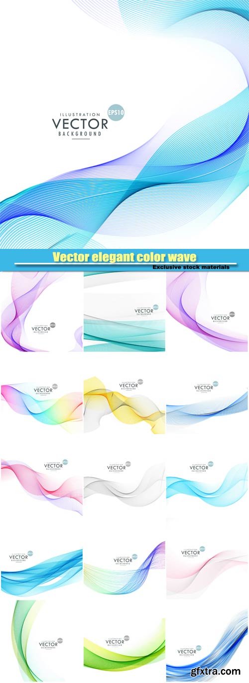 Vector elegant color wave on white background