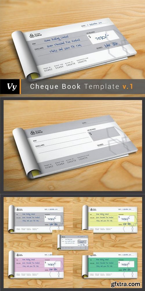 CM 106328 - Cheque/Check Book Template v.01