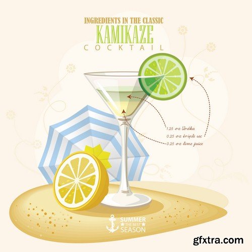 Cocktails illustration - 8 EPS