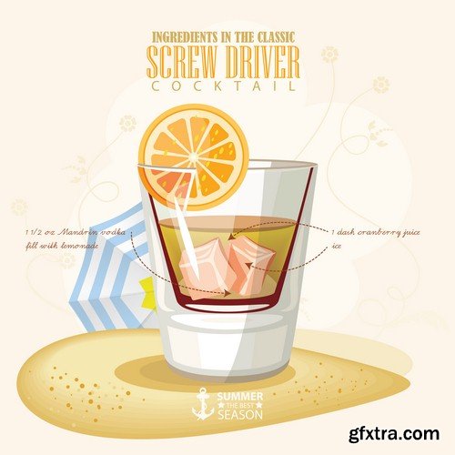 Cocktails illustration - 8 EPS