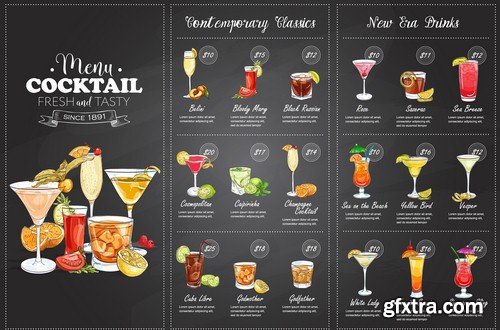 Cocktail menu - 5 EPS