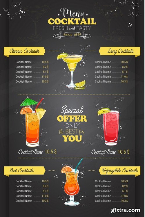 Cocktail menu - 5 EPS