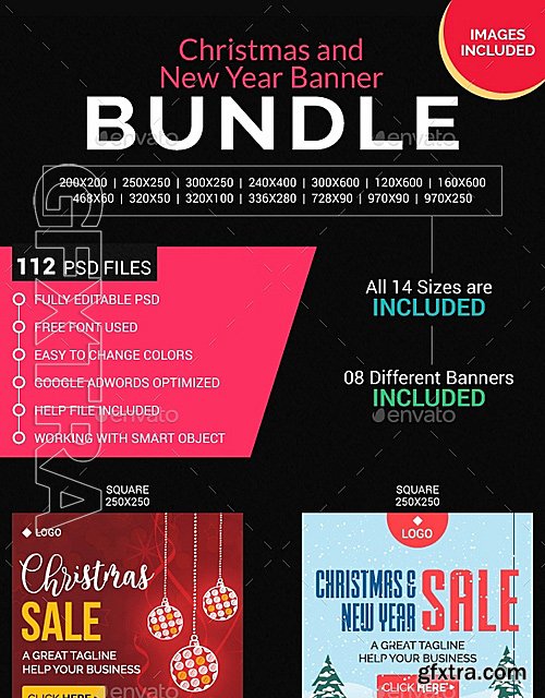 GraphicRiver - Christmas and New Year Banner Bundle 19192045