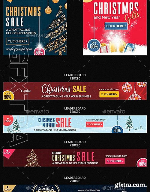 GraphicRiver - Christmas and New Year Banner Bundle 19192045