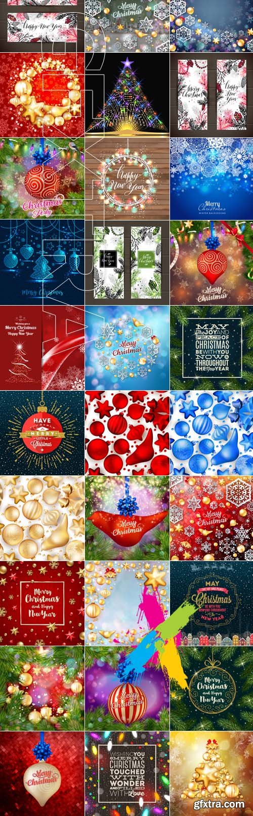 2017 Happy New Year and Merry Christmas vector background 61