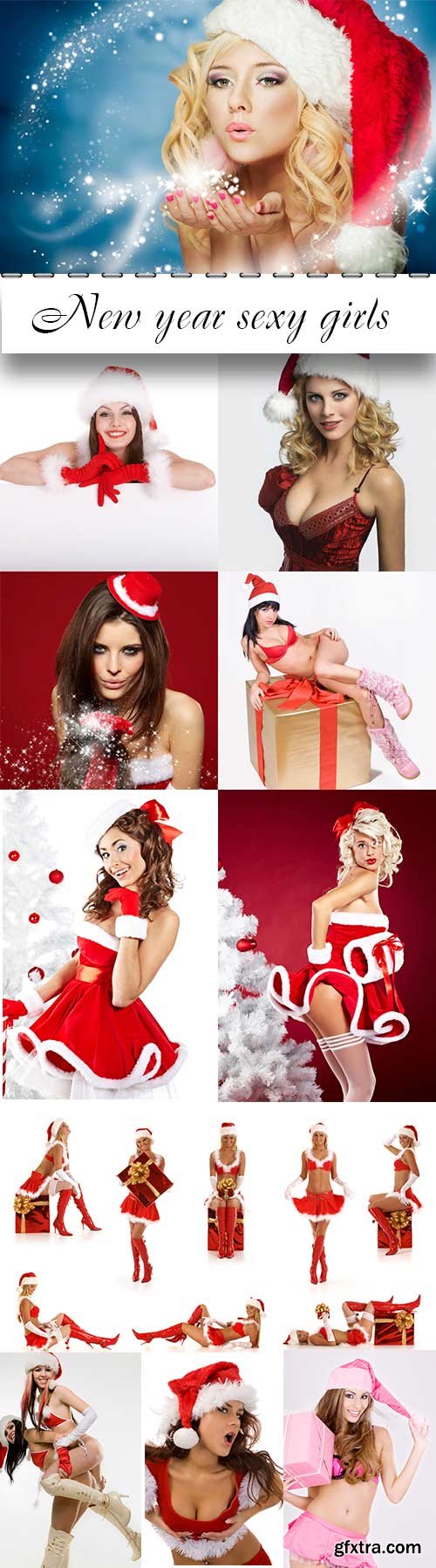 New year sexy girls raster clipart