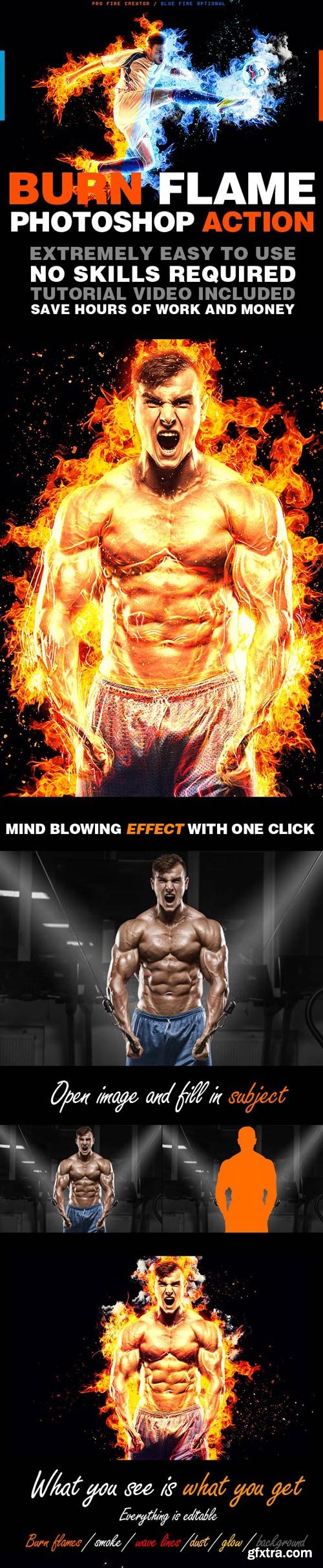 GraphicRiver - Burn Flame Photoshop Action - 19129849