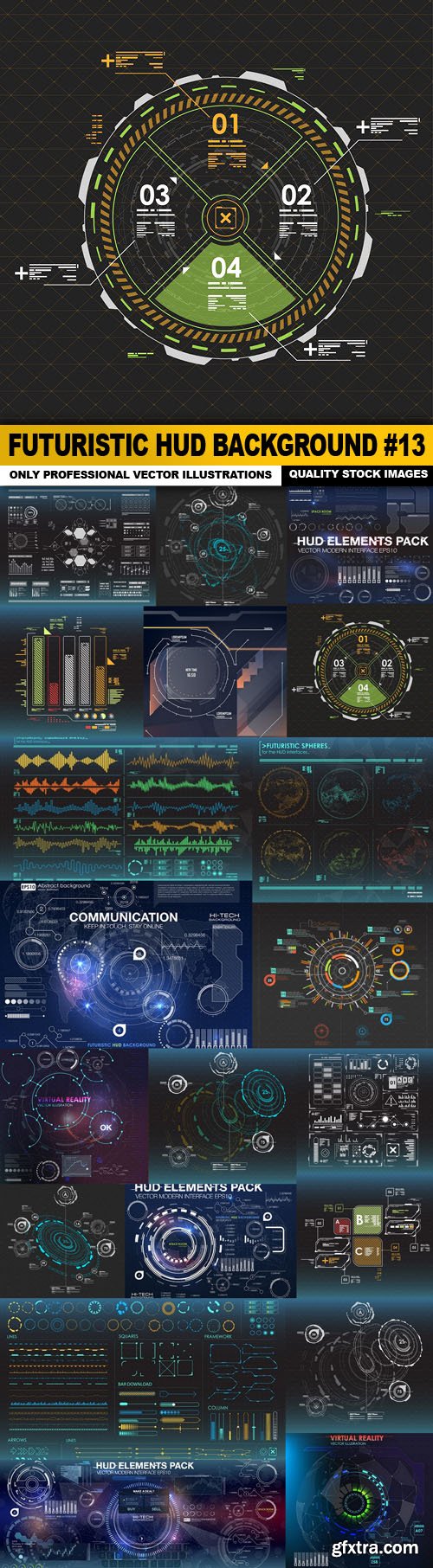 Futuristic HUD Background #13 - 20 Vector